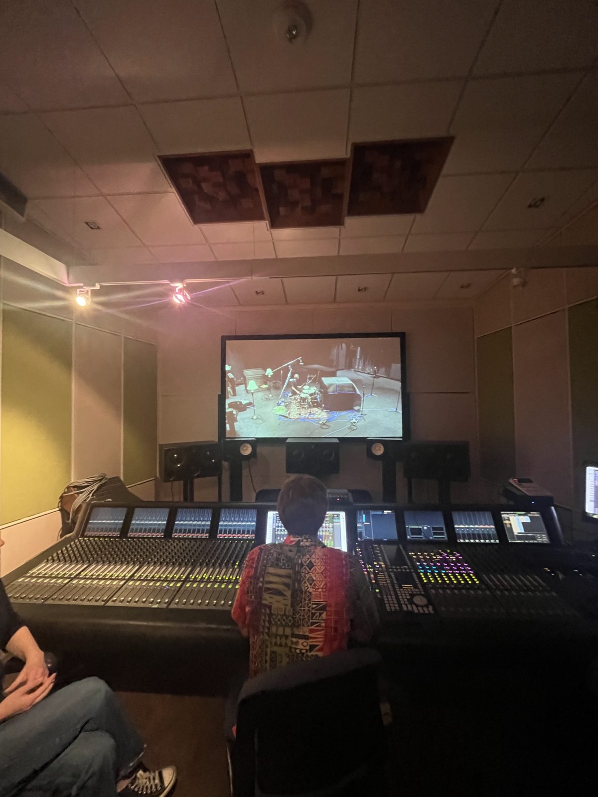 The control room of the Telus Studio during the session